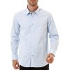 Camisa Masculina | Manga Longa Lisa Azul