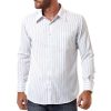 Camisa Masculina | Manga Longa Listrada Branca